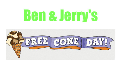 Ben & Jerry's Free Cone Day 4/12