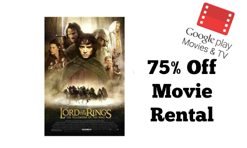 Google Play Movies: 75% Off Movie Rental
