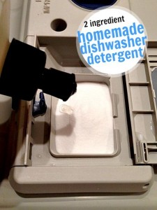 I grabbed a couple household ingredients and made my own homemade dishwasher detergent! It's super easy and effective.