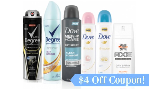 dry spray deodorant coupon