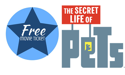 Free Secret Life of Pets Movie Ticket