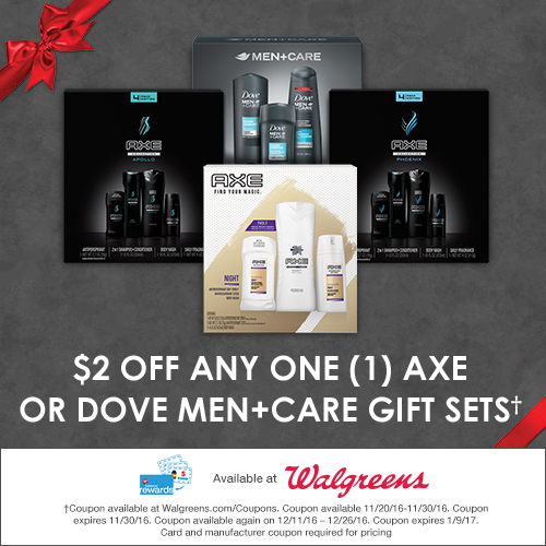 Axe or Dove Men+Care Gift Sets as Low as 6 at Walgreens