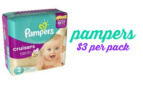 pampers diapers $3 per pack