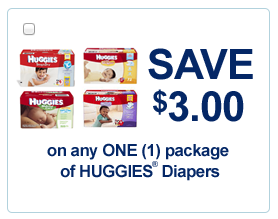 $3 off Huggies Coupon | $2.87 per Pack 