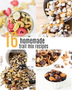 Trail mix is a great snack for taking on the go or taking on hikes (hence the name!). Here's a list of 16 trail mix recipes you can make at home!