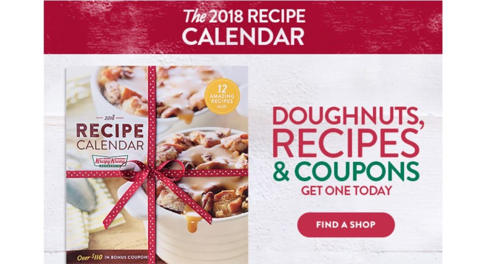 Krispy Kreme 50 Off 2018 Recipe Calendar Southern Savers