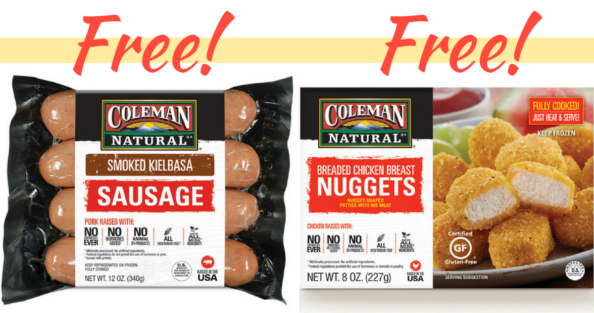 Coleman Natural Coupon  Free Kielbasa Sausage & Chicken Nuggets