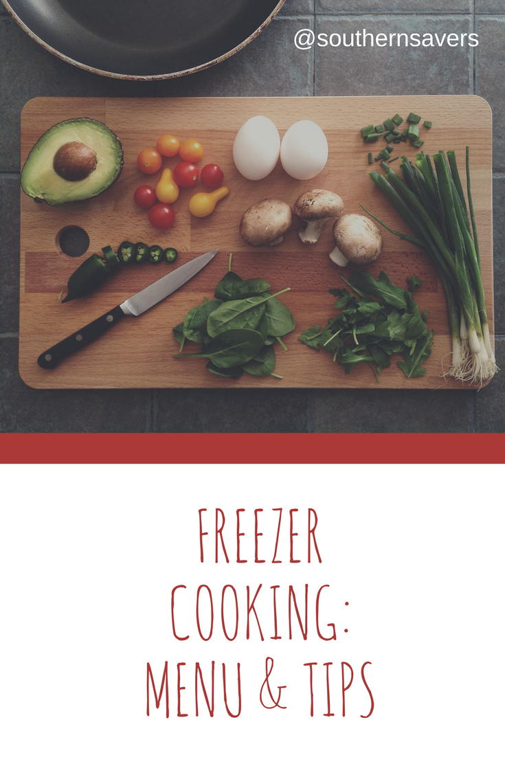 Freezer Cooking Menu & Tips pin