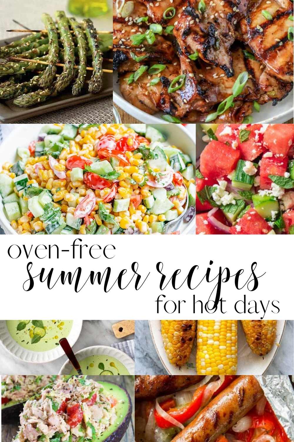 oven-free summer recipes for hot days Pinterest