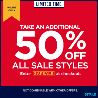 Gap Coupon Code Extra 50 off Clearance Free Shipping Gap Coupon Code Extra 50 off Clearance Free Shipping