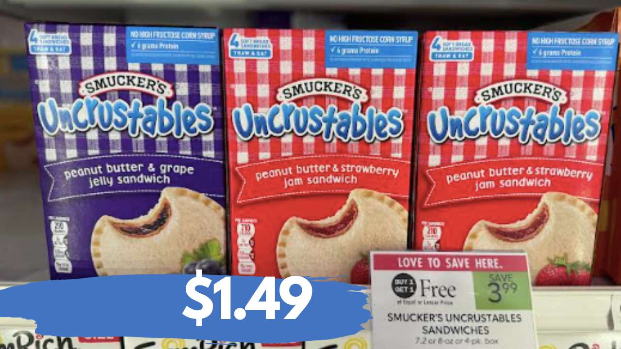 1.49 Smuckers Uncrustables at Publix Southern Savers