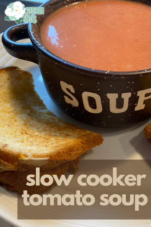 This slow cooker tomato soup is super easy. Add the ingredients to your slow cooker and you'll have a warm and comforting dinner in a few hours.