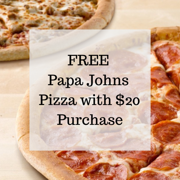 FREE Papa Johns Pizza with $20 Purchase :: Southern Savers