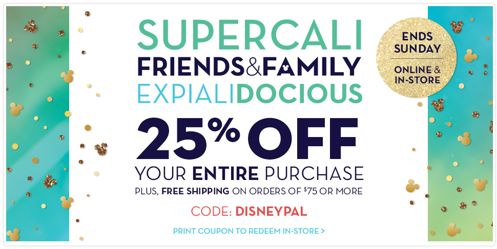 Disney Store Coupon: Extra 25% off Friends & Family Sale ...