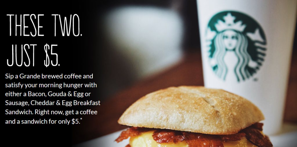 5 Grande Coffee & Breakfast Sandwich Southern Savers