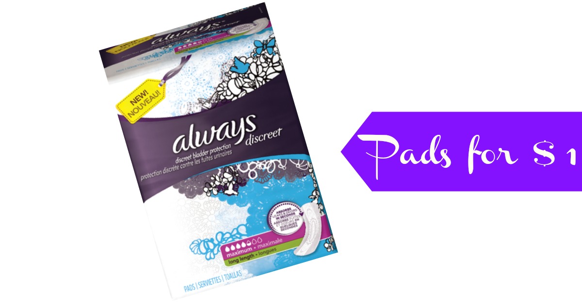 Always Coupon 1 Discreet Pads Southern Savers