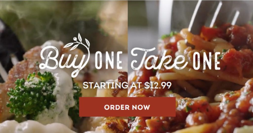 Olive Garden Buy One Take One Meals Southern Savers