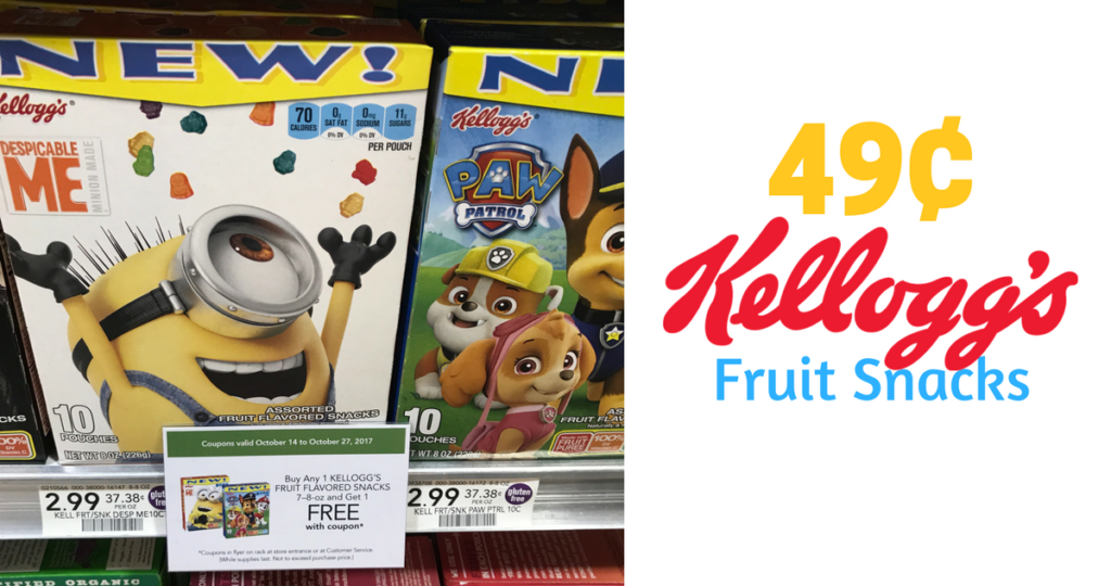 Kellogg's Fruit Snacks for 49¢ at Publix Southern Savers