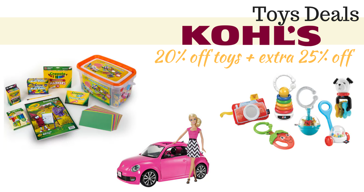 20 off Toys at Kohl’s + Additional 25 off entire purchase Southern