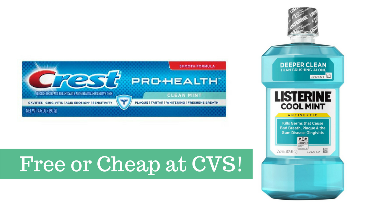 CVS Free Crest Toothpaste and 49¢ Listerine Southern Savers