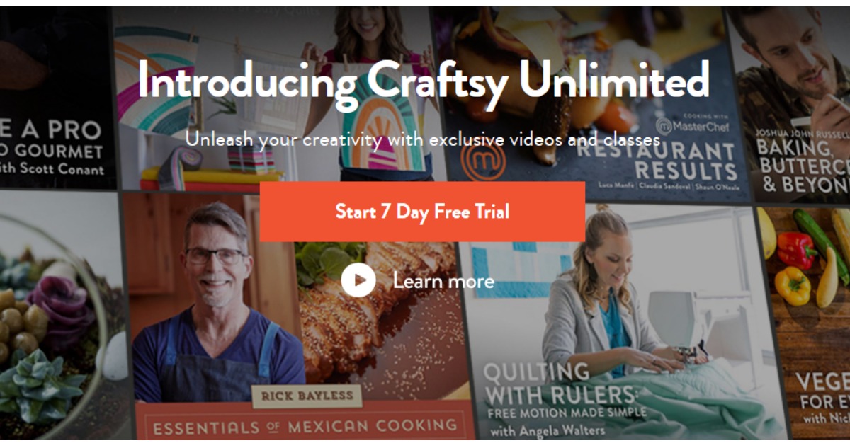 Free 7 Day Craftsy Unlimited Trial Southern Savers