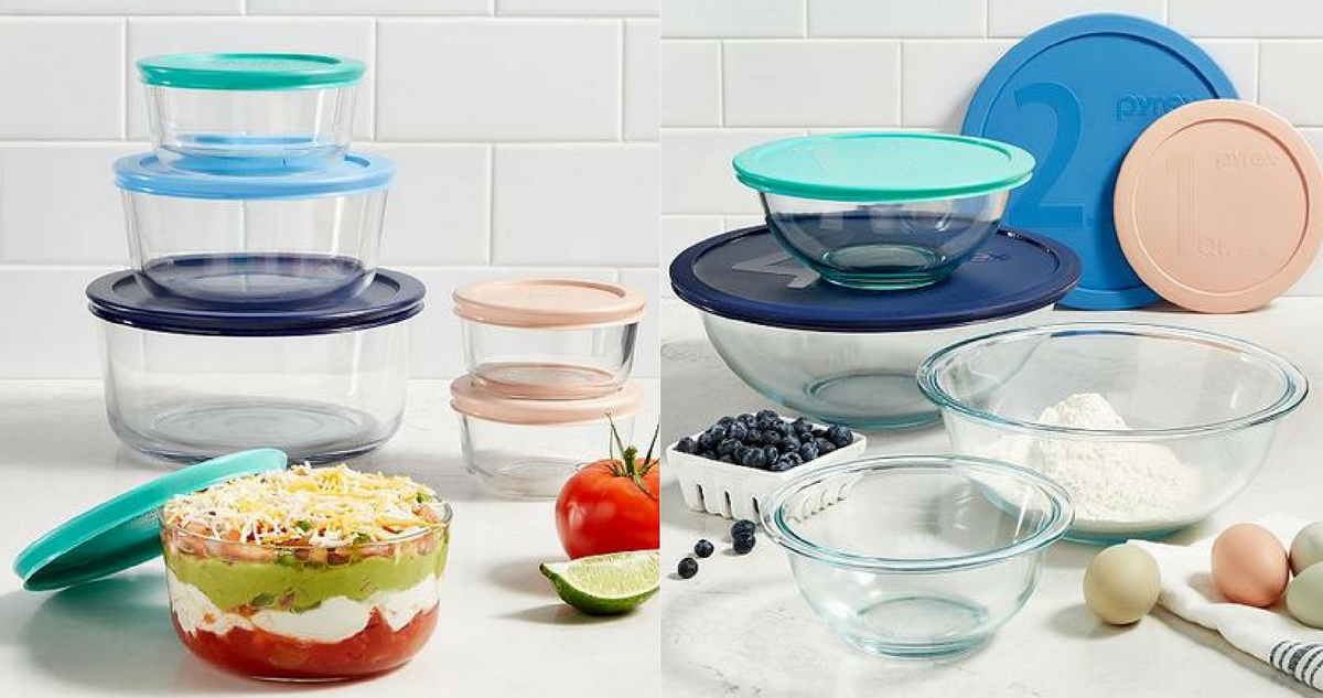 Pyrex Glass Mixing Bowls with Lids (8-Piece Set)