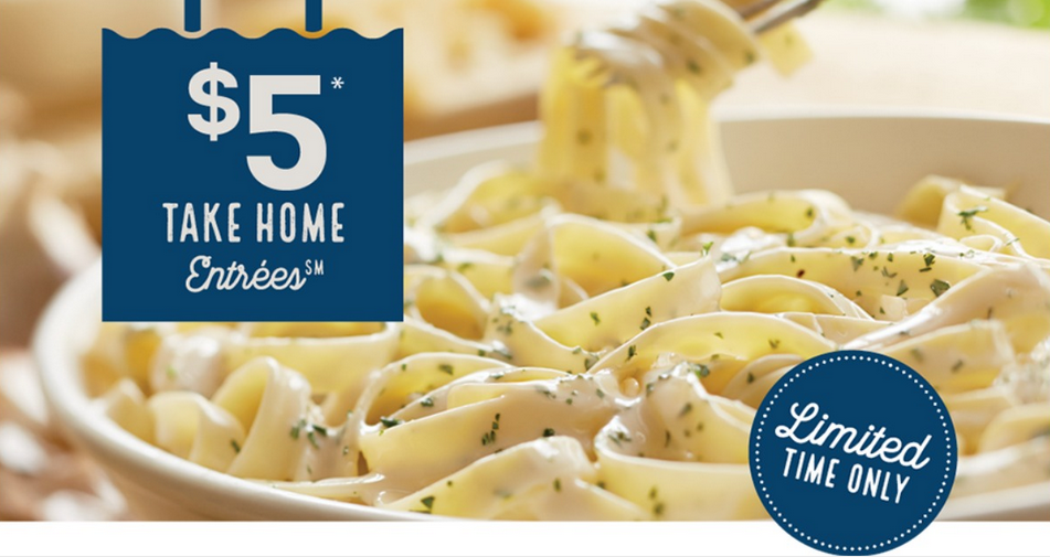 Olive Garden Classic Dinner Entree for 5 Southern Savers
