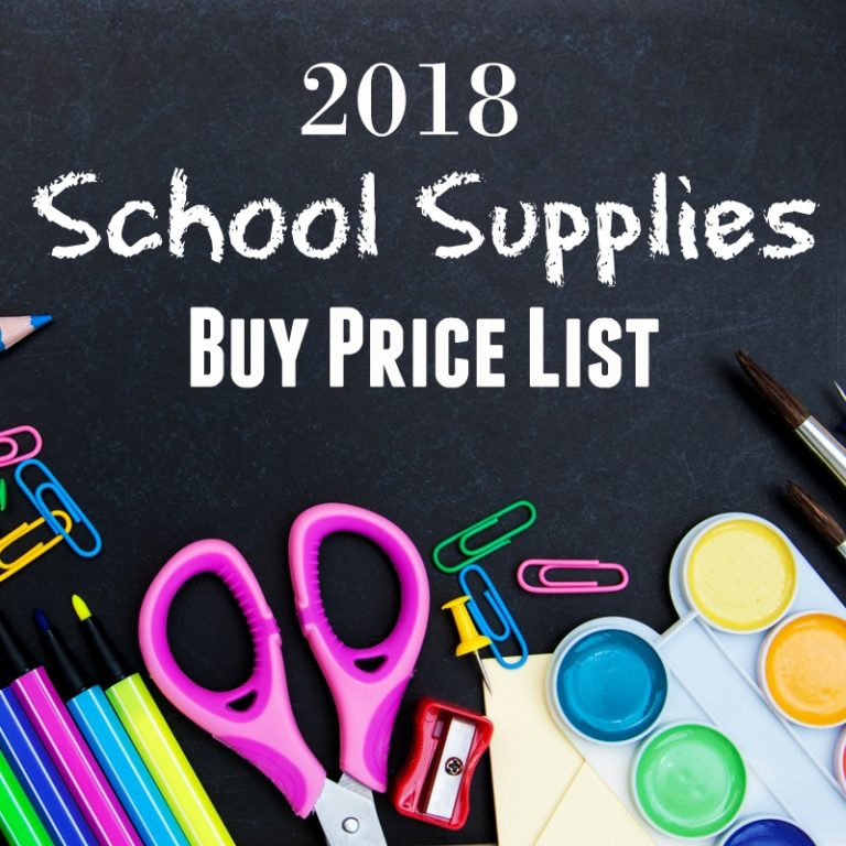 2018 School Supplies Buy Price List Southern Savers
