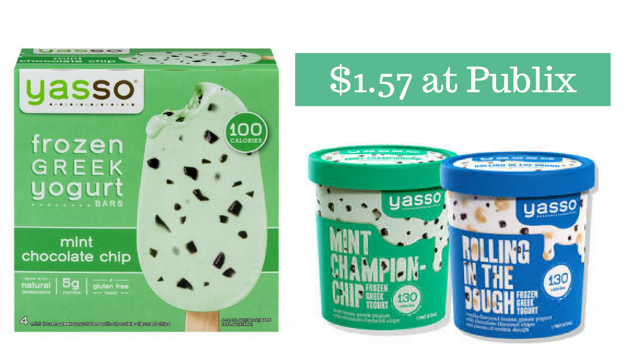 Yasso Frozen Greek Yogurt Bars or Pints 1.57 at Publix Southern Savers