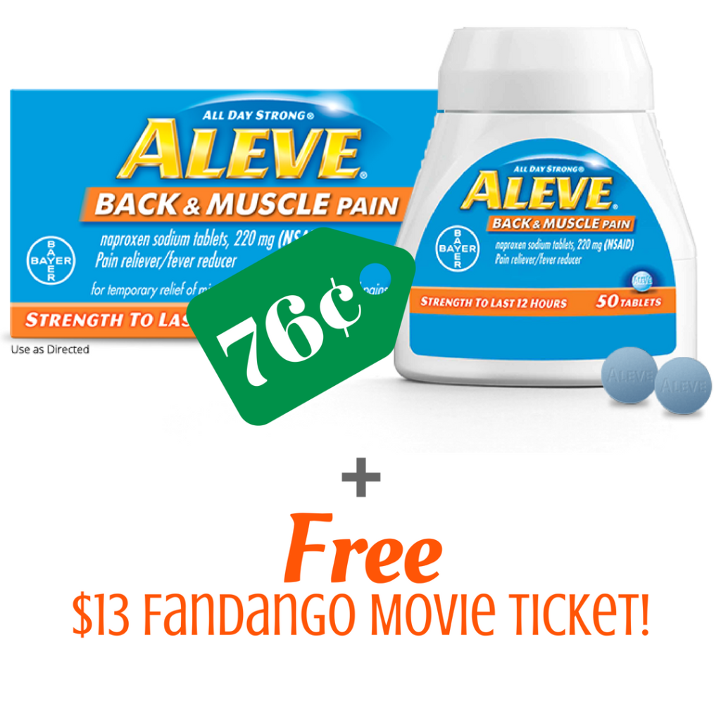 Aleve Coupon 76¢ Back Muscle Pain   $13 Movie Ticket :: Southern Savers Aleve Coupon 76¢ Back Muscle Pain   $13 Movie Ticket :: Southern Savers