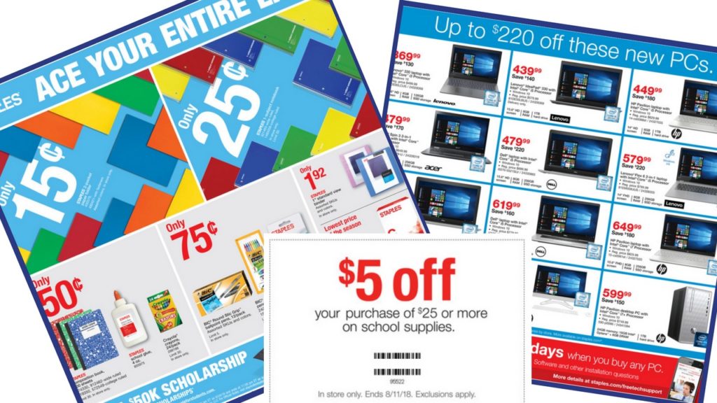 Staples Ad 8/58/11 5 off School Supply Coupon Southern Savers