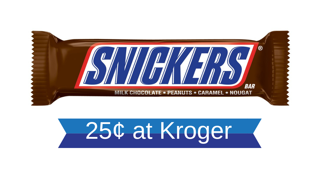 get Snickers bars for just 25¢ each!Kroger Deal Snickers or M&M&apo...