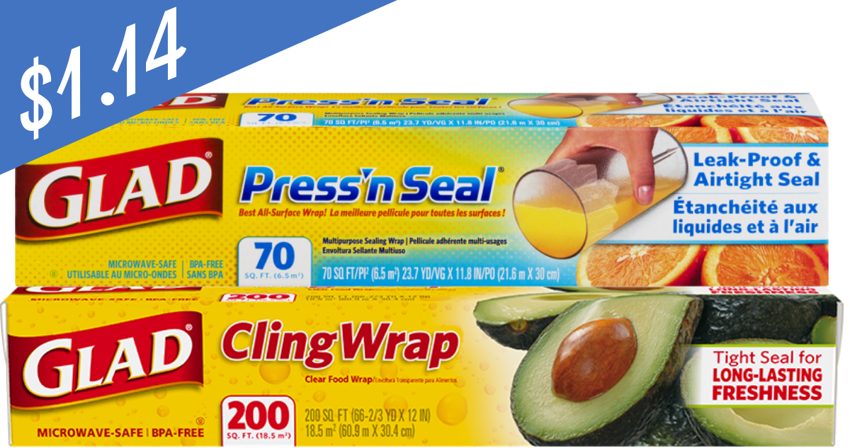 Glad Cling'n Seal 200 sq ft Clear Food Wrap