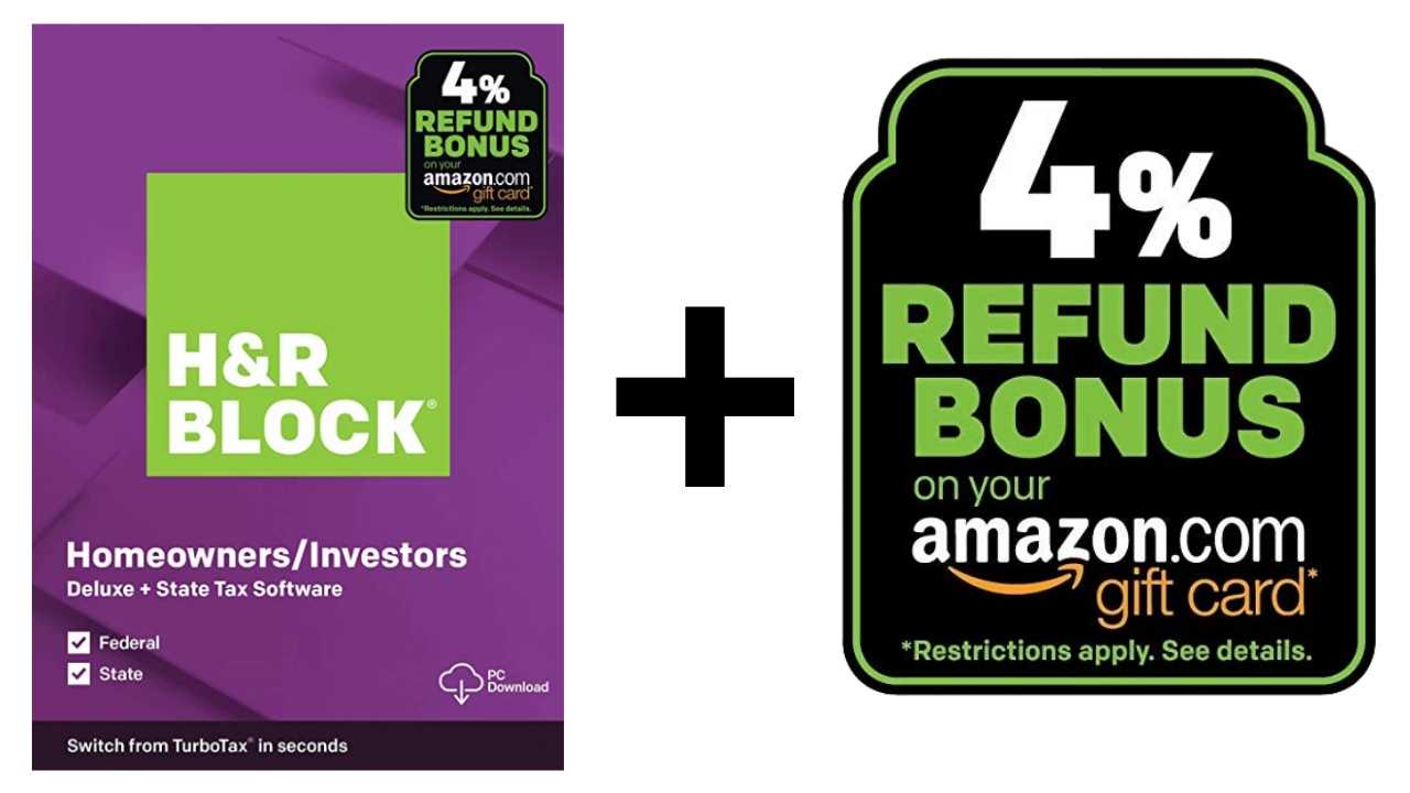 h and r block software with amazon refund bonus