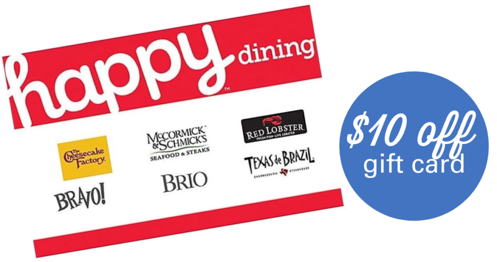10 off Gift Card for Red Lobster, The Cheesecake Factory & More