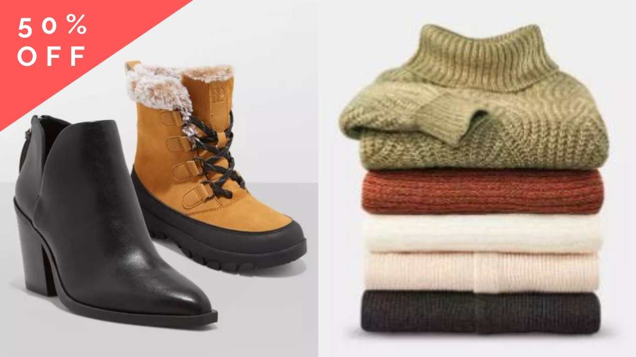target women's sweaters and boots sale
