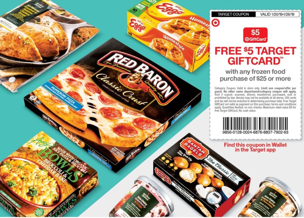 Target Coupon 5 Gift Card with 25 Frozen Food Purchase Southern