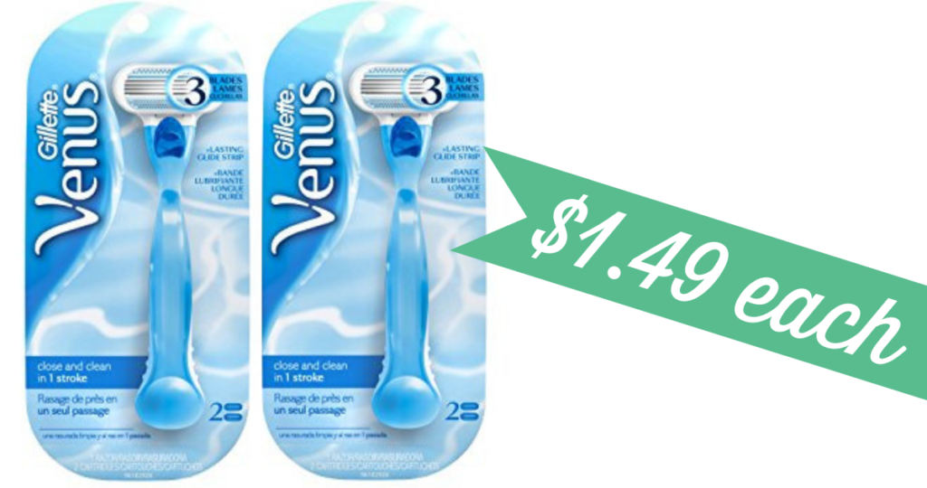 Gillette Venus Razors for 1.49 at CVS Southern Savers