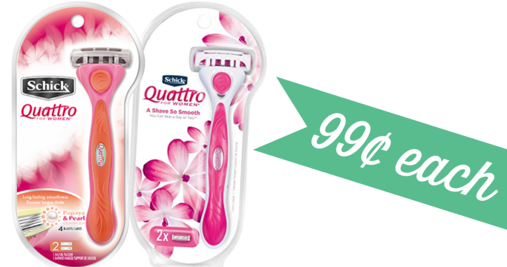 Schick Quattro Coupon Makes Women's Razor 99¢ Southern Savers