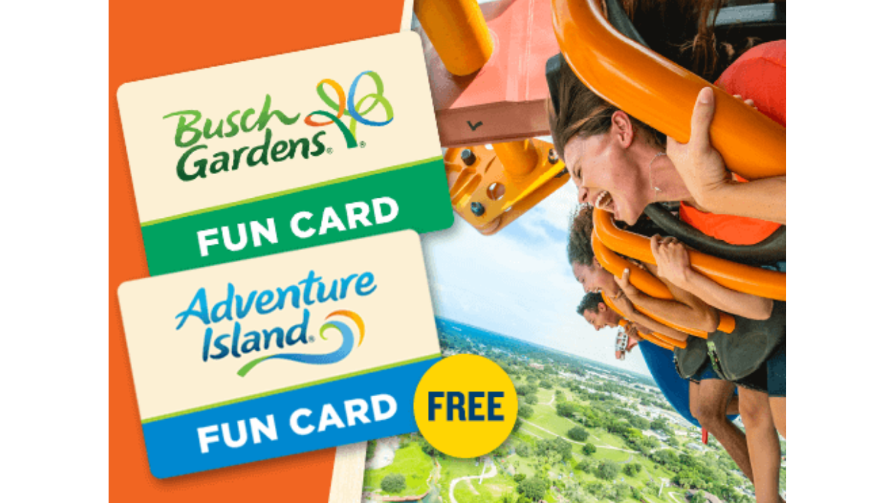 Bogo Busch Garden Adventure Island Fun Card Southern Savers