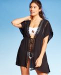 target lace trimmed black swimsuit cover up