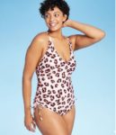 target women's tortoise print one-piece swimsuit
