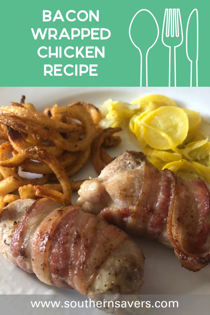 Who doesn't love bacon? This bacon wrapped chicken is one of our family's favorites, with only two ingredients other than seasonings!