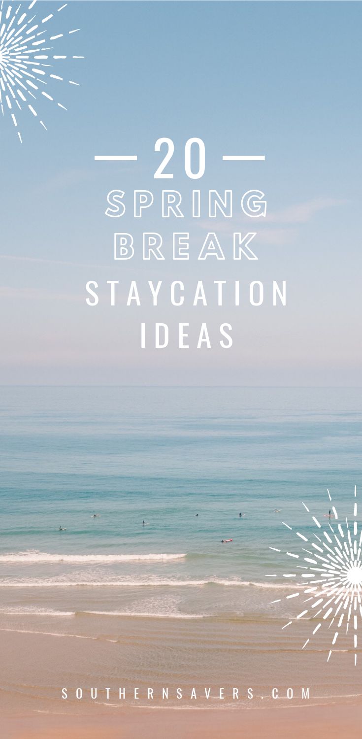 With spring break fast approaching, don't break the budget on a big trip.  Stay local and have a blast with these 20 Spring Break Staycation Ideas.  The kids will have a blast and never get bored!