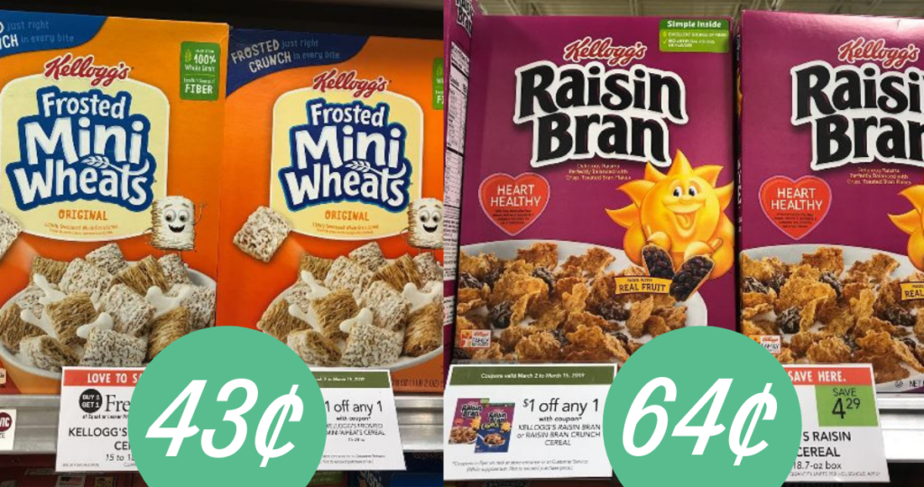 Kellogg's Cereal for 43¢ at Publix Southern Savers