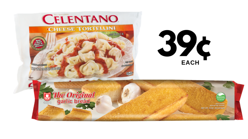 Pasta & Garlic Bread, 39¢ each at Publix! Southern Savers