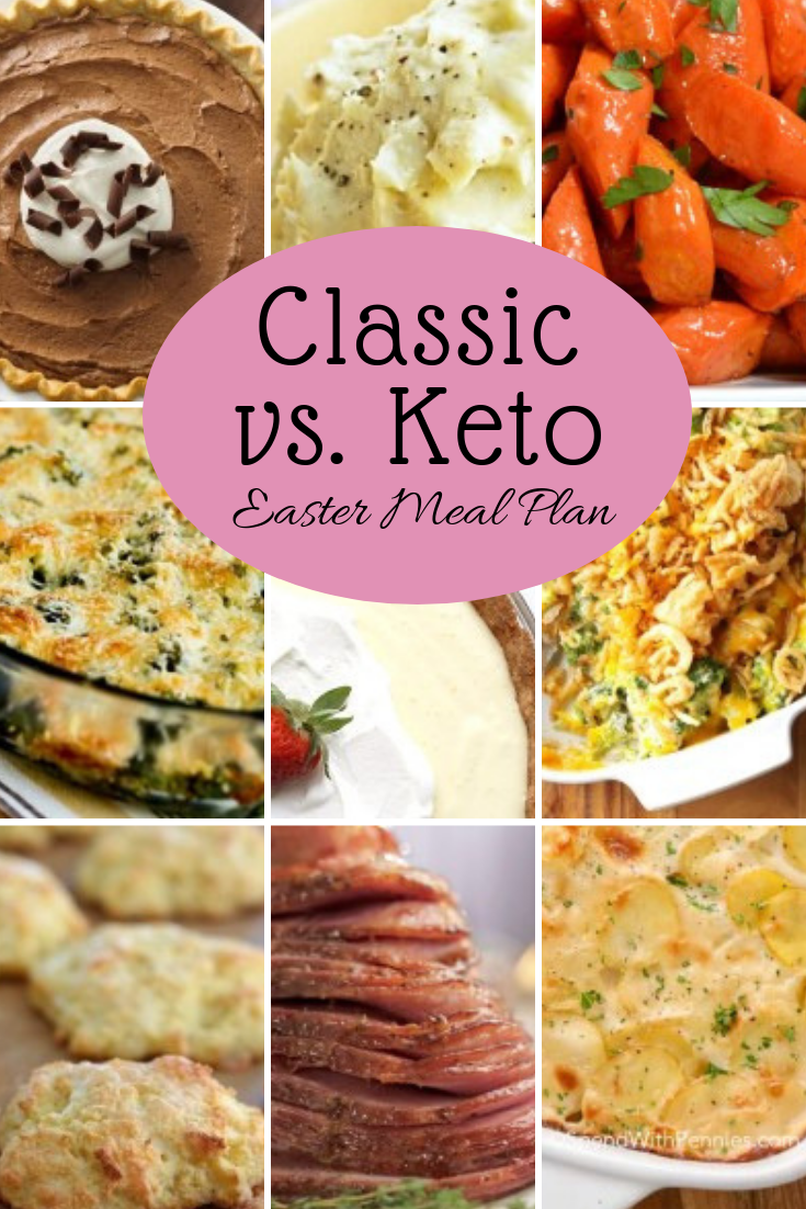 Trying to keep people on different diets happy at a holiday dinner can be hard. Check out our classic vs. keto Easter meal plan to see options for everyone!