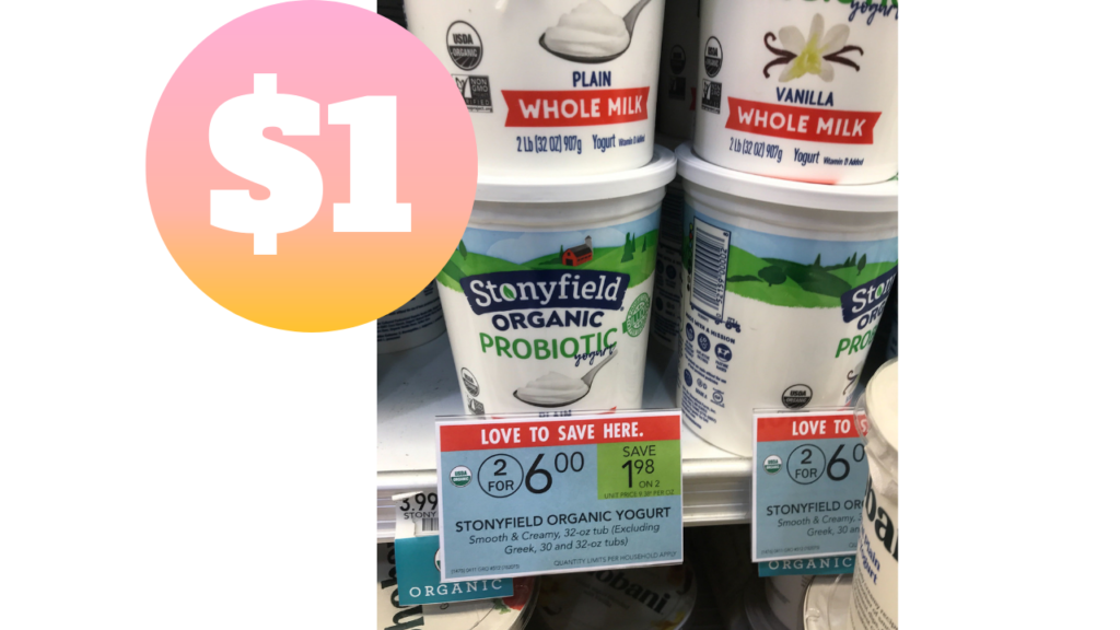 Stonyfield Organic Yogurt For 1 at Publix Southern Savers