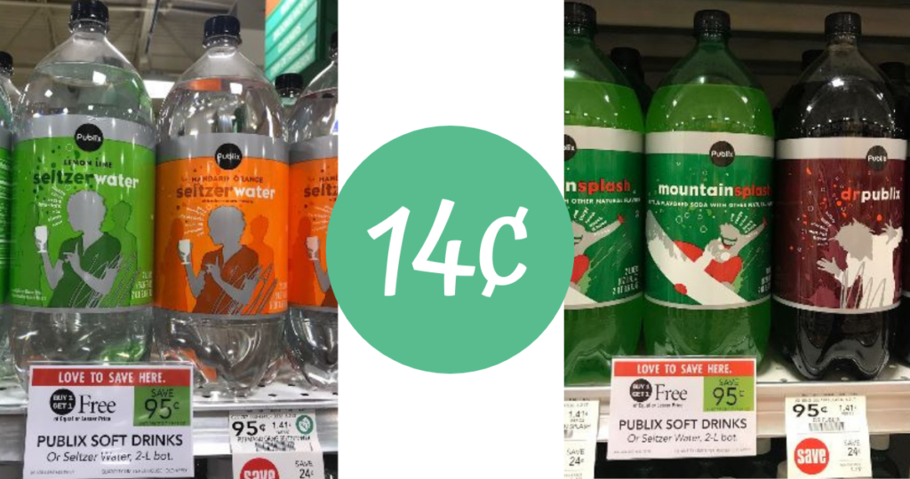 Publix Soft Drinks or Seltzer Water for 14¢ Southern Savers