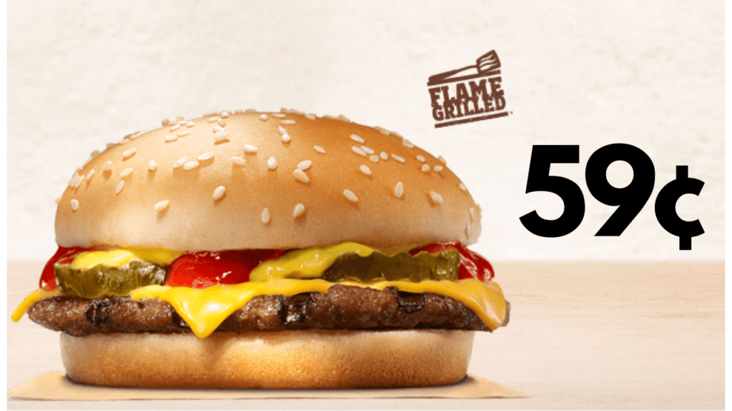 59¢ Cheeseburger With Burger King App Southern Savers